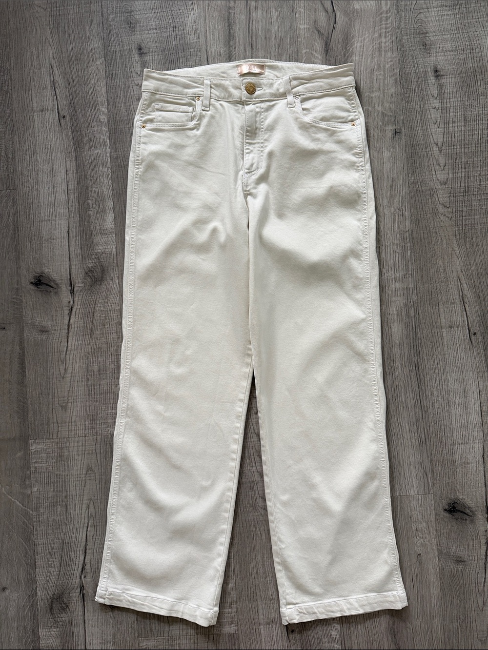 Kut From the Kloth Pattie Straight Leg Classic Women's cream Jeans